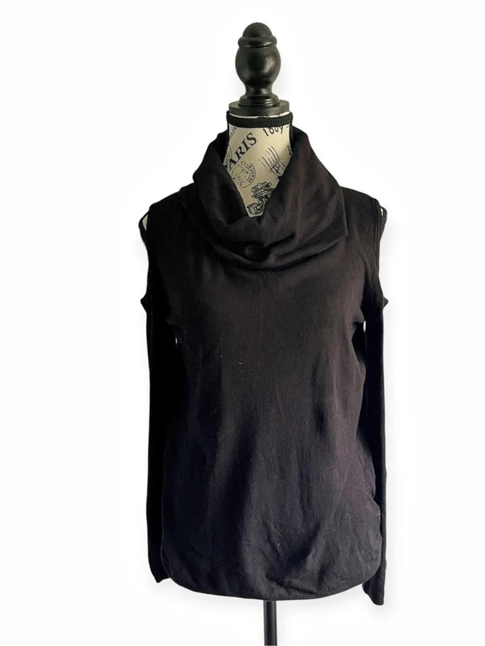 Buffalo Black Cowl High Neck Turtle Neck Sleeveless Cold Shoulder Top Goth Y2K